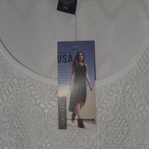 Brand New Karen Kane White Lace High-Low Top